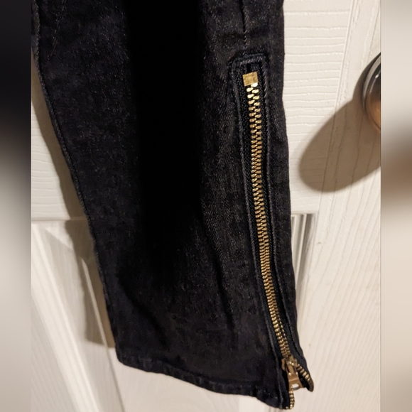 H&M &denim Dark Gray Moto Skinny Jeans 26 Low Waist Ankle Stretchy - Picture 4 of 7